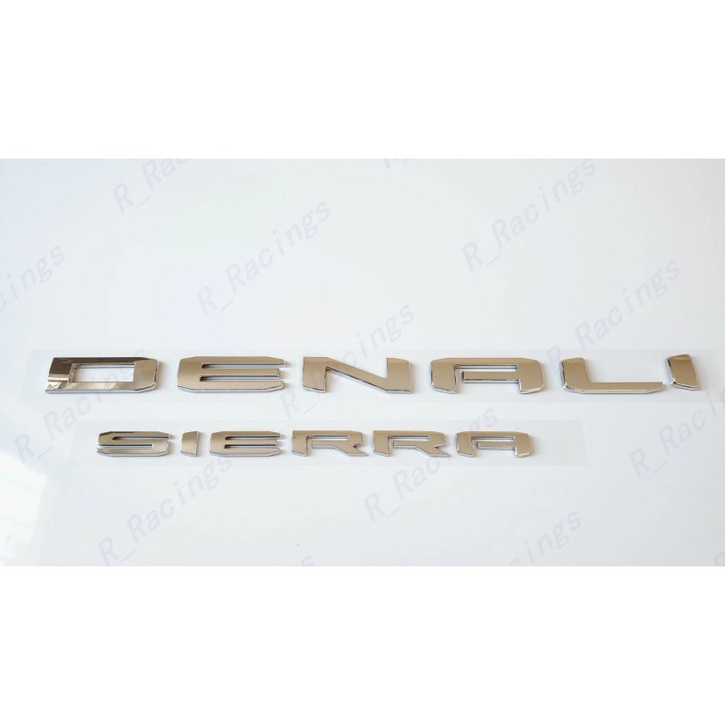 GMC 2pc Chrome Rear DENALI Sierra Emblems Letter GMC Sierra