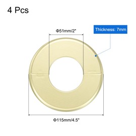 uxcell 4pcs Wall Split Flange 115mm / 4.5" OD Escutcheon Plate ABS Round Self-Adhesive Plumbing Cover Plates for 51mm / 2" Dia Water Pipe Faucet Decoration Accessories, Gold
