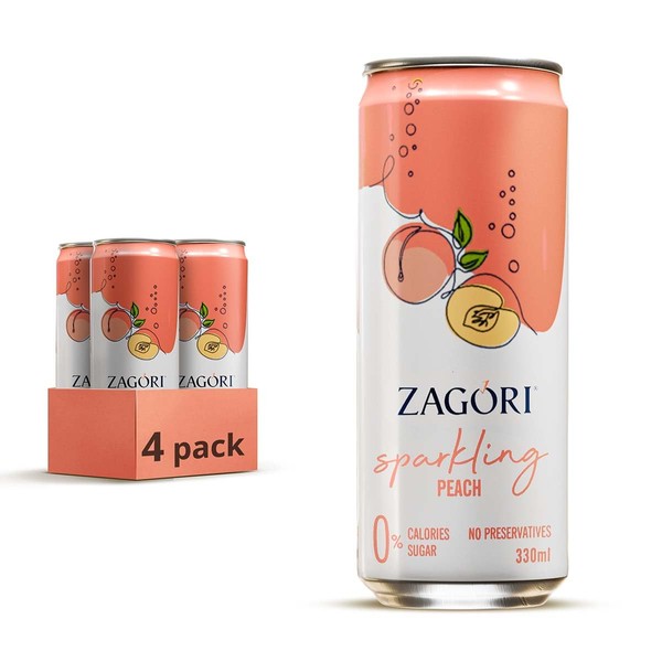 Zagori Sparkling Peach 330ml - No Sugar - No Calories
