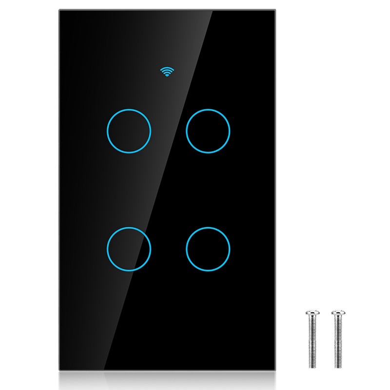 WiFi Touch Screen Switch Single Circle for 4‑Way AC