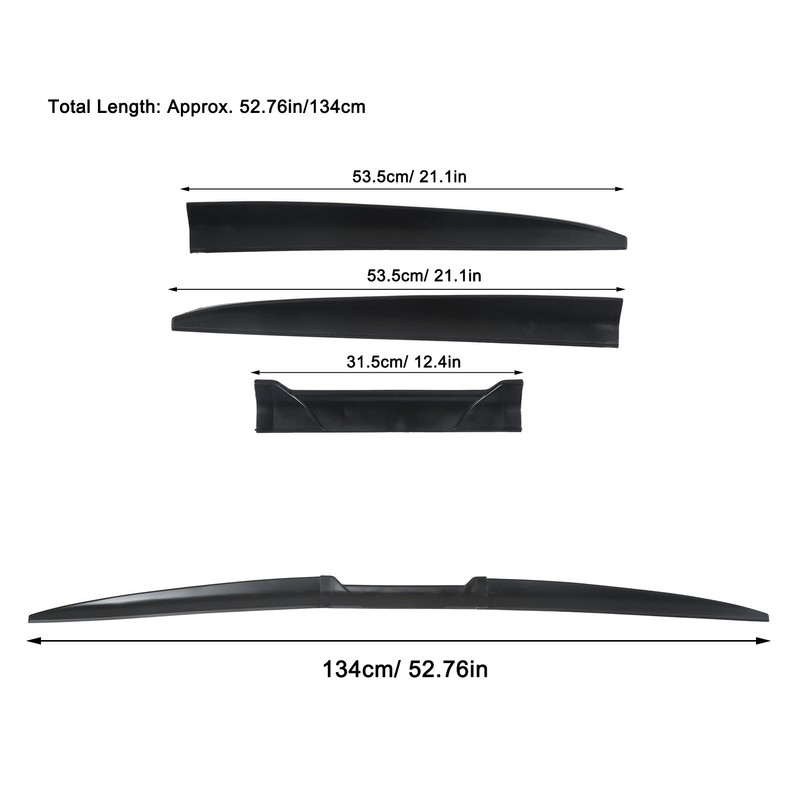 Car Rear Wing 52.76 Inch Rubber Trunk Lid Tailgate Spoiler