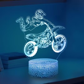 Yzddsi Motorcycle Night Light for Kids - 3D Illusion Night Lamp, 16 Colors Changing with Remote Control,with timed Shutdown Function, Kids Room Decor, Toys Gifts for Children Boys Girls