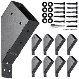 AJOVW-8 Piece Pergola Corner Bracket for 2''x4'' Supporting Wooden Posts (Actual Size: 1.5''x3.5'') for Gazebos, Garages, Decks, Stables, Sheds, Patio and DIY Basketball Frame Scenes.