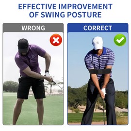 2 Pack Golf Swing Trainer, Golf Training Aid Posture Correction for Strength Grip, Golf Swing Training Aid Practice Belt for Men Women Beginners Indoors Outdoors (Blue/Black)
