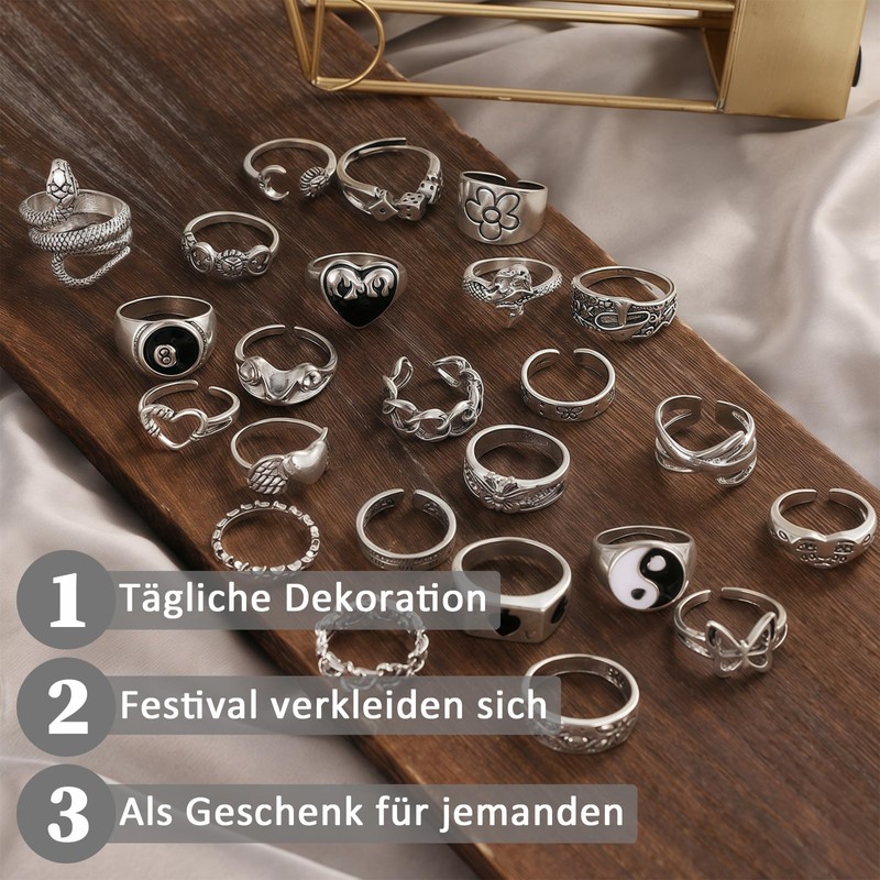 Vimmvid 29 Piece Ring Set, Y2k Accessories Decorating Emo Accessories,