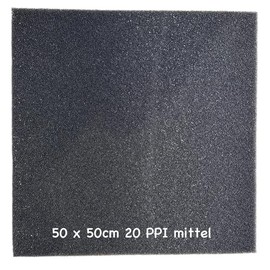 KH 1 x Filter Foam in Black - Filter Sponge Pond Filter Mats for Aquariums - Filter Material - 50 x 50 x 3 cm PPI0-PPI20-PPI30-Coarse Medium-Fine Hamburger Mat Filter (Medium 50 x 50 x 3 cm 20 PPI)