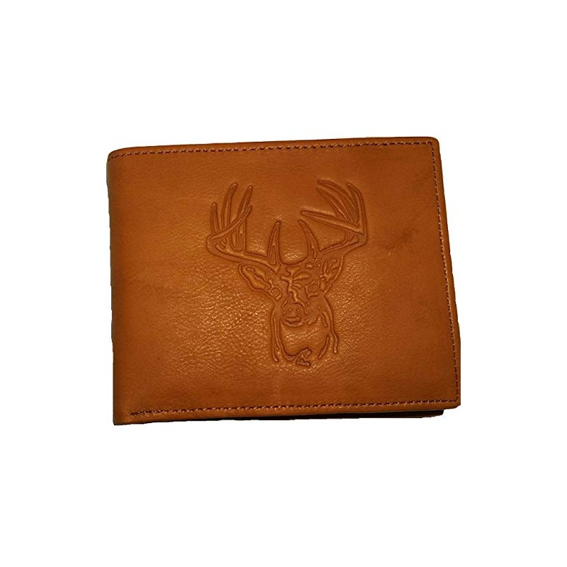 Deer Head All Leather Bifold Wallet