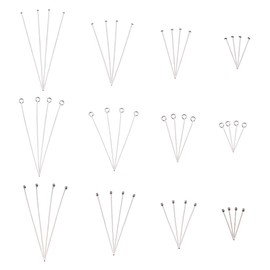 PandaHall 4 Sizes Stainless Steel Head Pins, 240 Open Eyelets, 240 Ball Head Pins and 240 Flat Head Pins for Jewellery Making Earrings