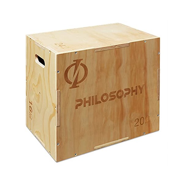 Philosophy Gym 3 in 1 Wood Plyometric Box - 24" x 20" x 16" Jumping Plyo Box for Training and Conditioning