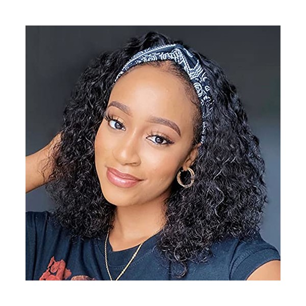 Aiterina Headband Wig deep wave human hair wigs For Black