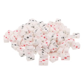 KONTONTY 100pcs Playing Card Clay Beads Lightweight Spacer Charms for Jewelry Making DIY Necklace Bracelet Crafts Adults