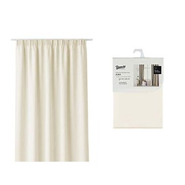 ROOM99 Aura Curtain with Ruffle Tape, 140 x 250 cm, Width x Height Blackout Sliding Curtains, Decorative Modern Curtain for Living Room, Bedroom, Light Cream, Pack of 1