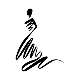 Vinyl Wall Art Decal - Abstract Woman - 15" x 19" - Trendy Girl Dress Shape Sticker Women Design for Home Bedroom Closet Beauty Hair Salon Store Decor