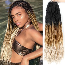 Ombre Faux Locs Crochet Hair Soft Locs 30 Inch 7 Packs Long Black Crochet Locs For Natural Butterfly Locs Crochet Hair For Women Pre looped Goddess Locs Synthetic (30 Inch (Pack of 7), 1B/27/613)