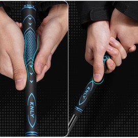 KNLY Golf Grips Set of 13 - High Traction and High Feedback Rubber Golf Club Grips with Anti-Slip and All Weather Performance，13 Grips with 15 Tapes and 13 Grips with All Repair Kits for Choice. (Black blue-2 in 1(13 grips only with 15 tapes), Standard)