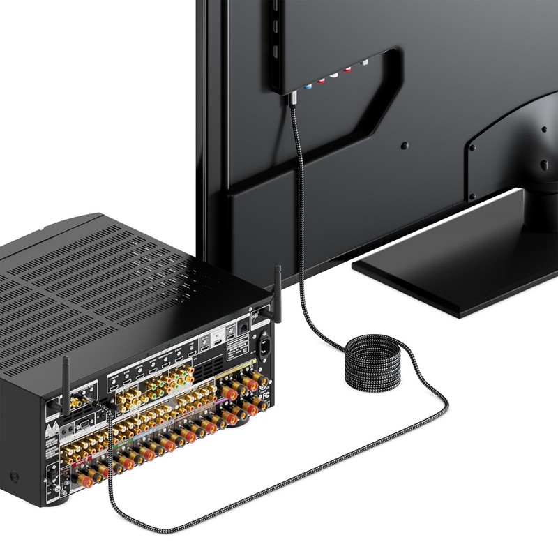 Deleycon Toslink Cable with Nylon and Metal Connectors Black