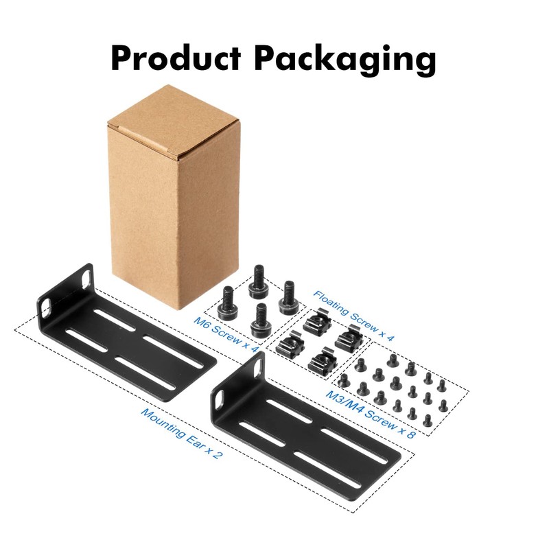 Adjustable Rack Mount Kit for 19 inch Switch, Rack Ears