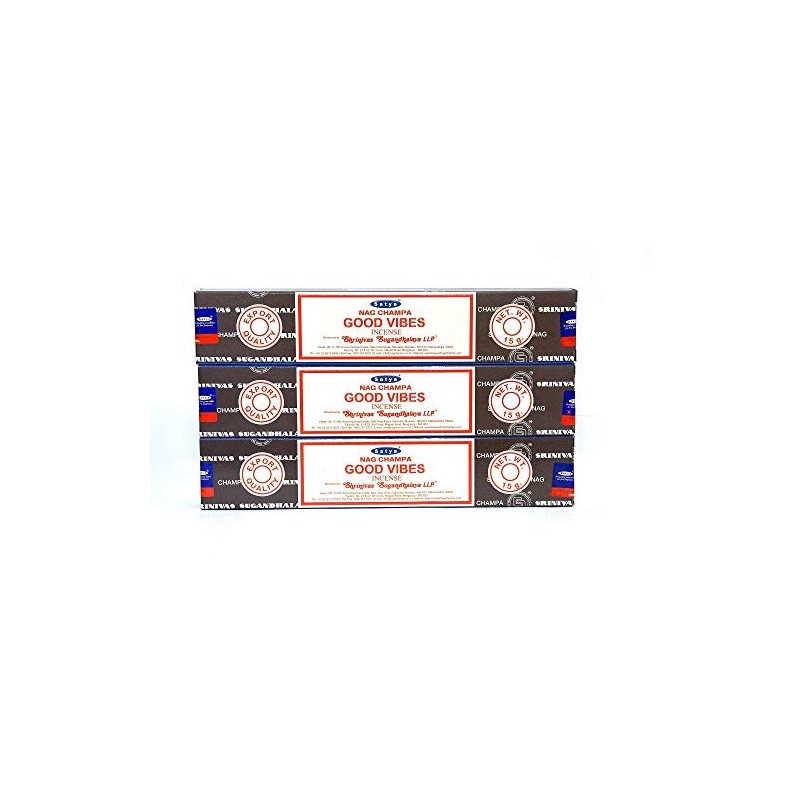 Nag Champa Good Vibes Incense Pieces-Assorted Set of 3 (15gm