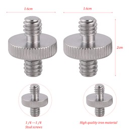 Pack of 2 1/4 Inch Screw for Camera Tripod, 1/4 Inch Camera Mounting Screw, Camera Tripod Quick Release Screw, Camera Screw 1/4 Inch Male for Camera, Tripod, Ball Head, Light Stand, Monopad
