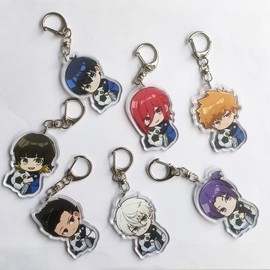 JCvCX Anime Keychain Meguru Bachira Cosplay Keychains Figure Keyring Car Key Chain (7pcs)