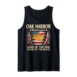Oak Harbor Washington USA Flag 4th Of July Tank Top
