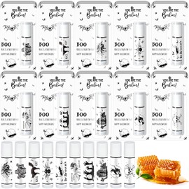 60 Pack Halloween Party Favors Bulk Skull Lip Balms Gifts Vintage Spooky Halloween Party Gifts Appreciation Goodies Stuffers Small Thank You Presents for Women Men Staff Coworkers Adults