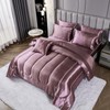 Satin Comforter Set with Sheet Set King Silk Like Satin