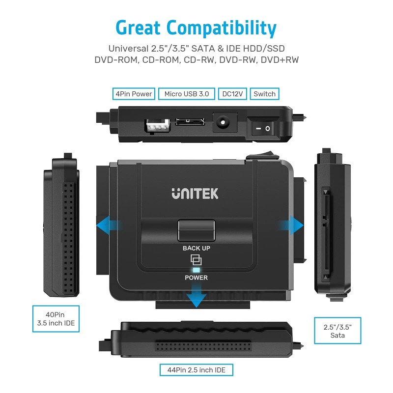Unitek Usb 3.0 To Ide And Sata Converter External Hard