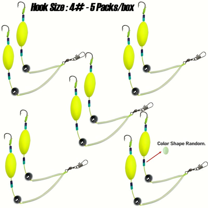 5 Packs Carp Fishing Hook Rig Set – Reverse Off-Bottom