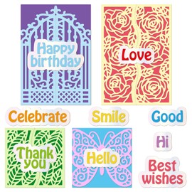 INFUNLY Merry Christmas Word Cutting Dies Christmas Tree Metal Die Cuts Tag Dies for Card Making Snowflake Snowman Bells Die Cuts for Card Making DIY Scrapbooking Album Christmas Card Craft Decor