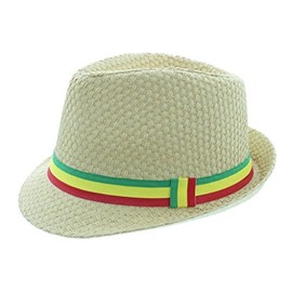 Milani Straw Bucket Fedora- Natrual Black