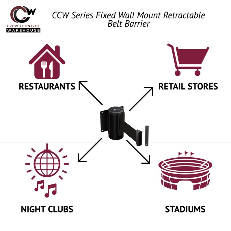 Crowd Control Warehouse - CCW Series WMB-125 Fixed Wall Mount
