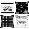 Ywlake Hello Winter Merry Christmas Throw Pillow Covers 18x18 Set