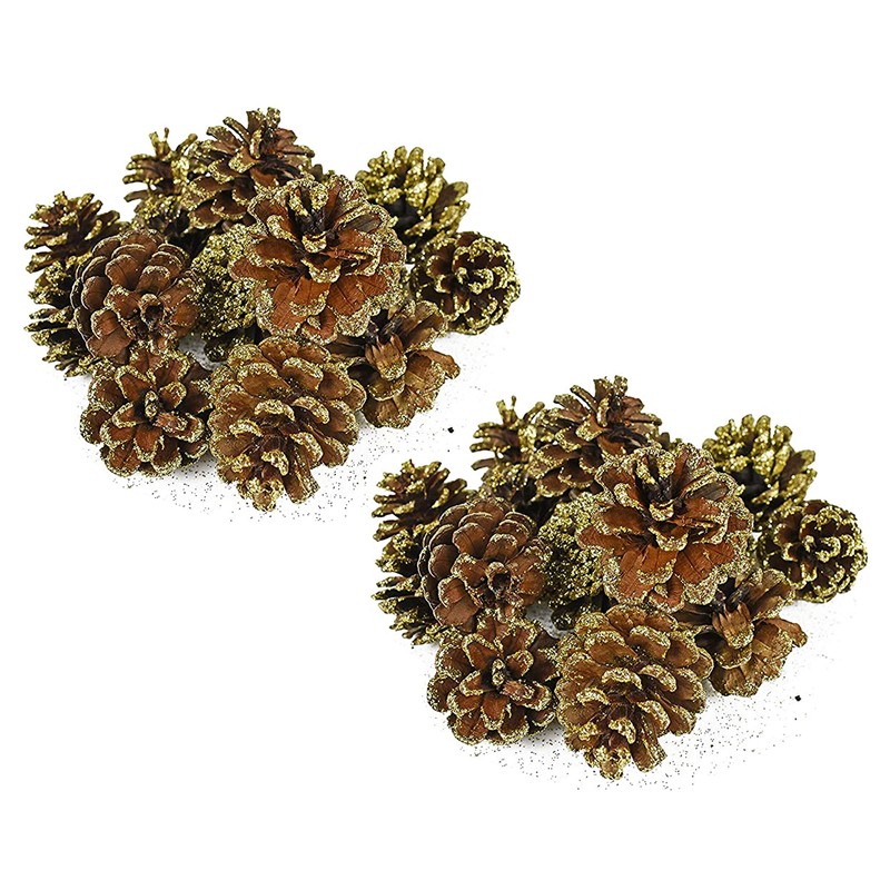 Black Duck Brand 30 x Christmas Glitter Frosted Pine Cones