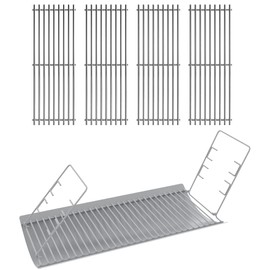 27 Inch Ash Pan and Cooking Grates for Chargriller 1224, 1324, 2121, 2222, 2727, 2828, 2929 Charcoal Grills, Also Compatible with Charbroil 17302056 Grill, Grill Grates with 2 Pcs Fire Grate Hanger