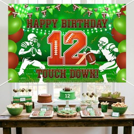 Football 12th Birthday Backdrop for Boys 12th Bday Party Supplies 5 * 3ft