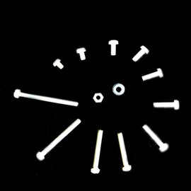 happinesspark Nylon PA66 Plastic White Color Metric Phillips Pan Head Screws M4X10 30PCS