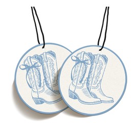 Newdv Blue Western Car Accessories Interior,Preppy Cowgirl Boots Car Air Freshener Hanging 3Pcs,Trendy Retro Bow Boots Car Decor,BlackI Car Air Fresheners,Cute Air Freshener for Women