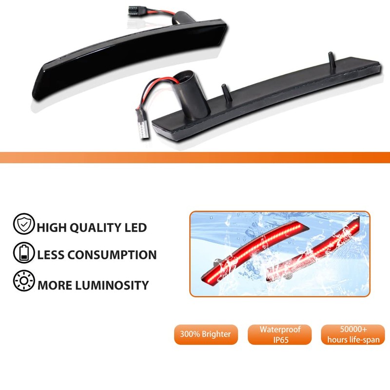 ADIIL Red Full LED Rear Bumper Side Marker Lights Assembly