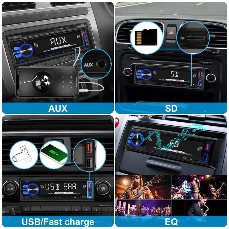 Car Radio Bluetooth Single DIN Car Stereo Audio, Car Audio