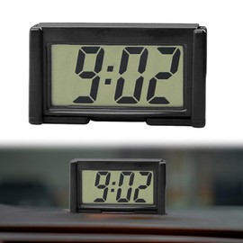 Mini Car Clock, Vehicle Electronic Digital Clock, LCD Digital Clock, Car Electronic Clock, Mini Digital Clock, for Car Dashboard, Desk, Table, Bathroom, Black