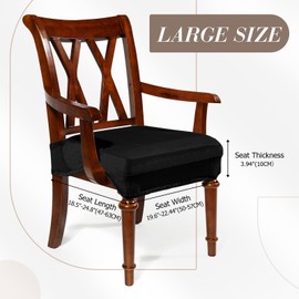 Havawish Large Dining Room Chair Seat Covers with Armrest Dining Chair Slip Covers Protectors(6 Pcs,Black)