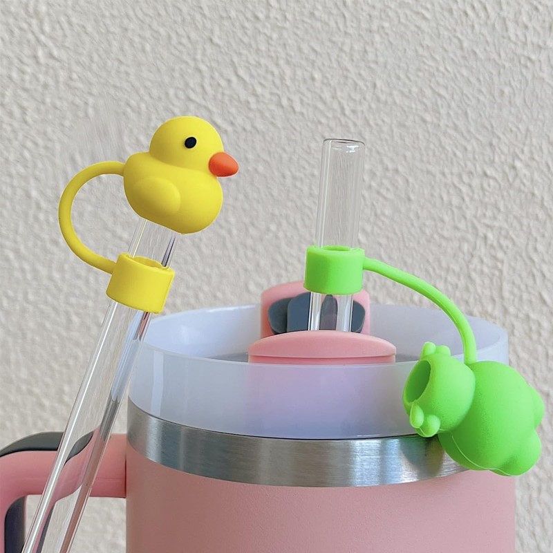 6 Pcs Straw Caps Cute Reusable Straw Topper 10mm Reusable