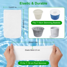 flintronic Pack of 22 Pool Skimmer Socks, Skimmer Basket Net, Skimmer Filter Net, Reusable, Pool Skimmer Socks for Surface Skimmer, Removes Slag Leaves