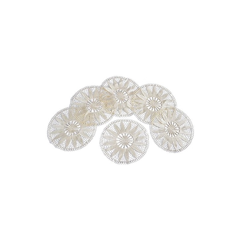 Pack of 6 Floral Lace Round Doilies 100% Polyester Traditional
