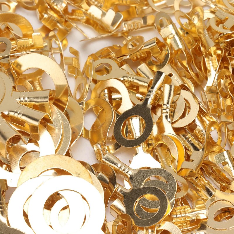 Uadme Brass Ring Cable Lug, 540 Pieces Ring Terminal Kit,