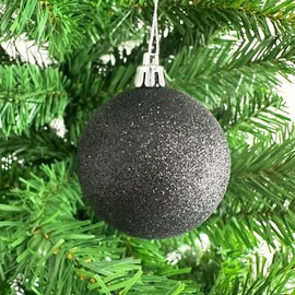 36PCS 6CM Christmas Balls Christmas Tree Decoration Baubles Ornaments Shatterproof Balls for Xmas Hanging Festive Holiday Home Decor, Black