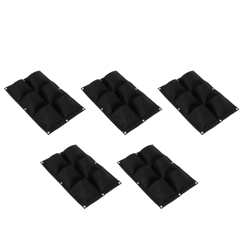 3Pcs 6 Pocket Plant Growing Bag Degradable Wall Hanging Felt