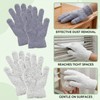 suction 4 Pairs Dusting Gloves, Set with Grey and White