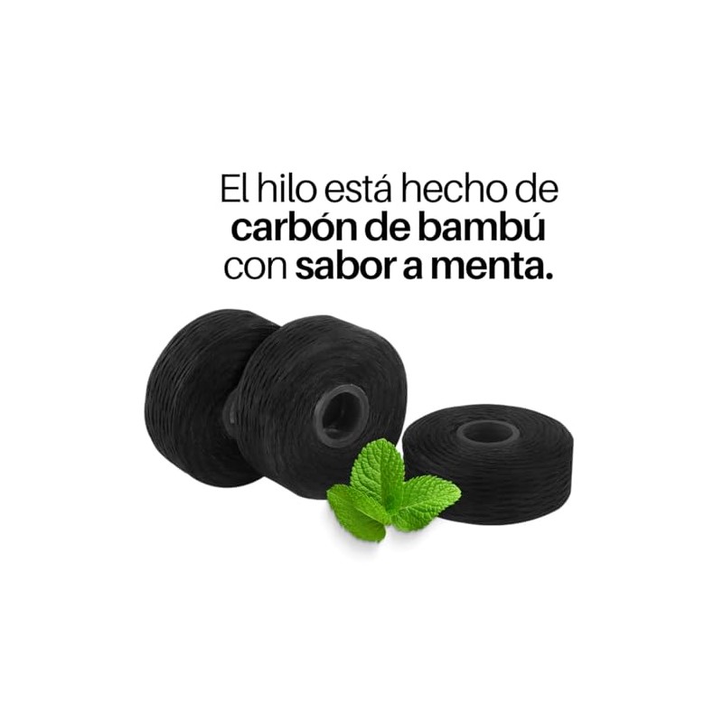 Hilo Dental de Carbón de Bambú con Carrete Reemplazable Sabor